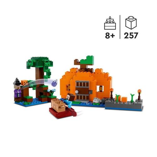 Minecraft 21248 La Ferme Citrouille, Jouet De Maison Avec Figurines Steve Et Sorciere