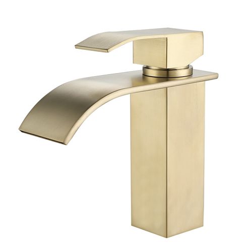 Robinet Lavabo Cascade Moderne Mitigeur Pour Salle De Bain Cuisine Eau Chaude Et Froide Or