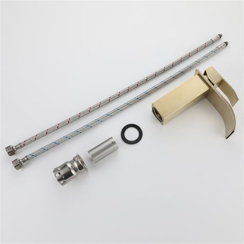 Robinet Lavabo Cascade Moderne Mitigeur Pour Salle De Bain Cuisine Eau Chaude Et Froide Or