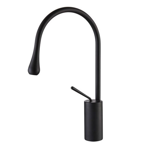 Robinet Lavabo Moderne Mitigeur Monocommande Pour Salle De Bain Cuisine Avec Tuyau G3/8" Noir