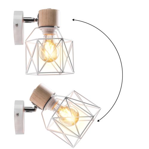 Applique Murale Industrielle Lampe Murale Intérieure Ajustable Pour Chambre Couloir Salon Blanc