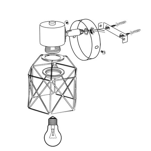 Applique Murale Industrielle Lampe Murale Intérieure Ajustable Pour Chambre Couloir Salon Blanc