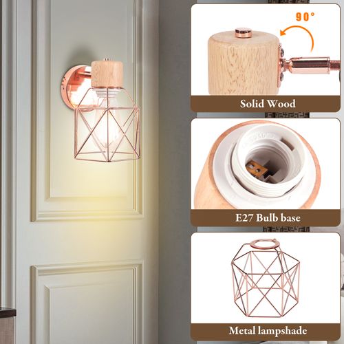 Applique Murale Industrielle Lampe Murale Intérieure Ajustable Pour Chambre Couloir Salon Rose