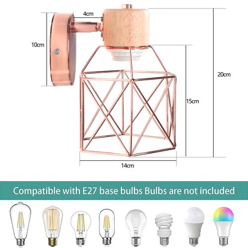 Applique Murale Industrielle Lampe Murale Intérieure Ajustable Pour Chambre Couloir Salon Rose