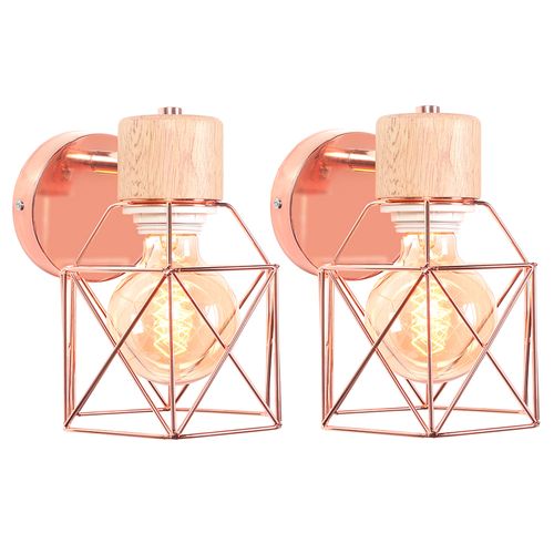 2 Pièces Applique Murale Intérieure E27 Lampe Murale Ajustable Pour Chambre Couloir Salon Rose