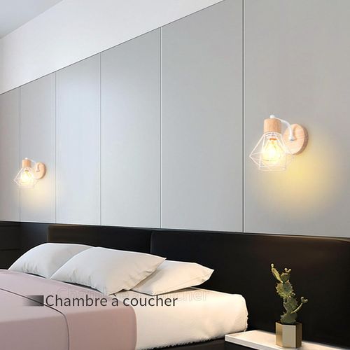 Applique Murale Interieur Vintage E27 Plafonnier Luminaire En Métal Lampe Murale Industrielle Blanc