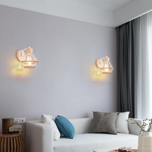 Applique Murale Interieur Vintage E27 Éclairage En Métal Lampe Murale Industrielle Blanc