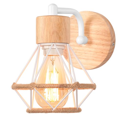 Applique Murale Interieur Vintage E27 Éclairage En Métal Lampe Murale Industrielle Blanc