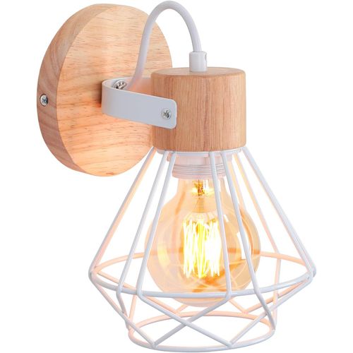 Applique Murale Industrielle Réglable E27 Lampe Murale Interieur Vintage Blanc