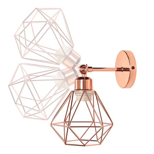 Applique Murale Réglable Plafonnier Vintage E27 Lampe De Murale Cage Industrielle Rose