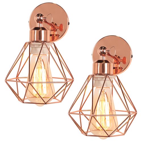 Lot De 2 Applique Murale Interieur Réglable E27 Lampe De Murale Industrielle Rose