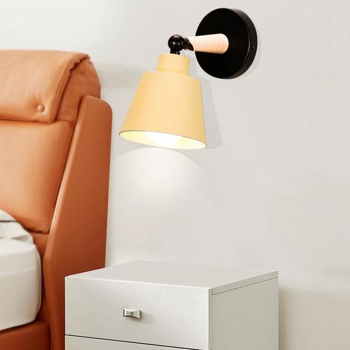 2 Pièces Applique Murale Réglable E27 Lampe De Murale Pour Couloir Salon Chambre Jaune Clair