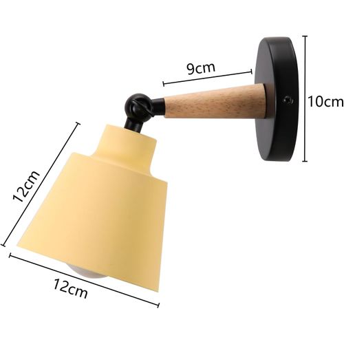 2 Pièces Applique Murale Réglable E27 Lampe De Murale Pour Couloir Salon Chambre Jaune Clair