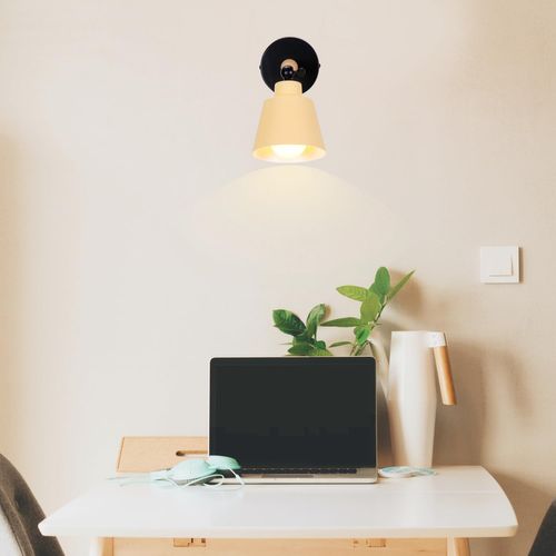 2 Pièces Applique Murale Réglable E27 Lampe De Murale Pour Couloir Salon Chambre Jaune Clair