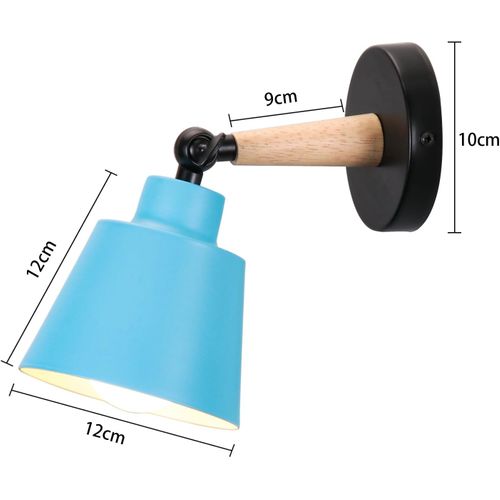 Applique Murale Luminaire E27 Lampe De Murale En Métal Pour Salon Chambre Couloir Bleu