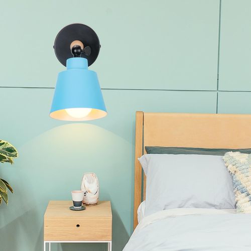 2 Pièces Applique Murale Réglable E27 Lampe De Murale Pour Couloir Salon Chambre Bleu