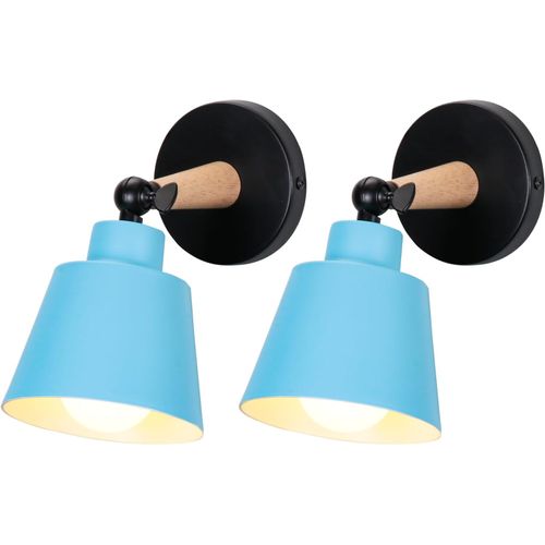 2 Pièces Applique Murale Réglable E27 Lampe De Murale Pour Couloir Salon Chambre Bleu