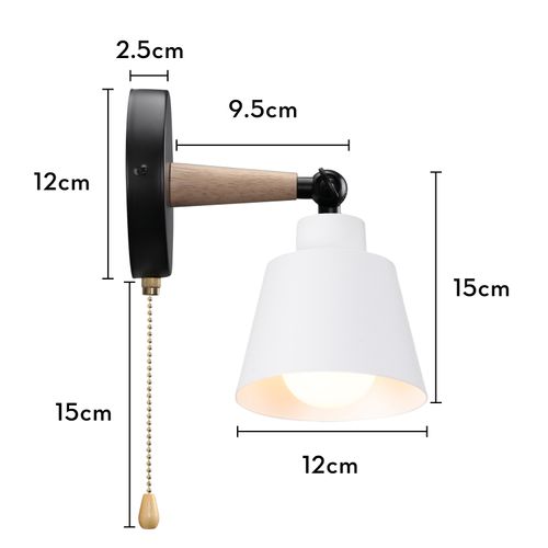 2 Pièces Applique Murale Interieur E27 Lampe Murale Réglable Avec Interrupteur Blanc