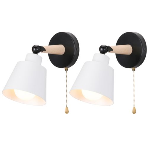 2 Pièces Applique Murale Interieur E27 Lampe Murale Réglable Avec Interrupteur Blanc