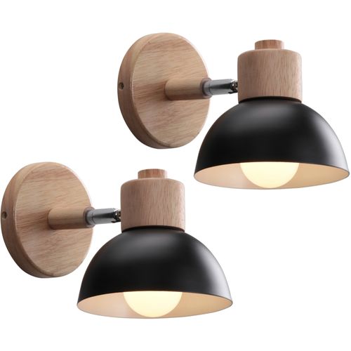 Lot De 2 Applique Murale Réglable Lampe Murale Interieur Moderne Pour Chambre Couloir Salon Noir
