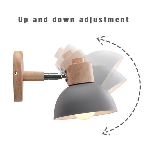 Lot De 2 Applique Murale Réglable Lampe Murale Interieur Moderne Pour Chambre Couloir Salon Gris