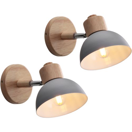 Lot De 2 Applique Murale Réglable Lampe Murale Interieur Moderne Pour Chambre Couloir Salon Gris