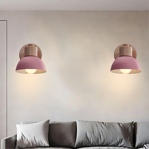 Lot De 2 Applique Murale Réglable Lampe Murale Interieur Moderne Pour Chambre Couloir Salon Rose