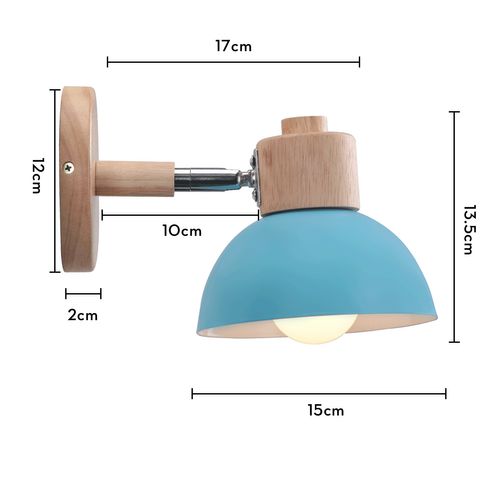 Applique Murale Moderne E27 Lampe Murale Interieur Réglable Pour Chambre Couloir Salon Bleu