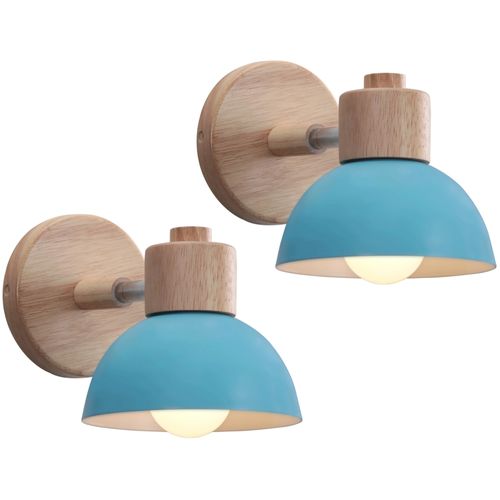 Lot De 2 Applique Murale Réglable Lampe Murale Interieur Moderne Pour Chambre Couloir Salon Bleu