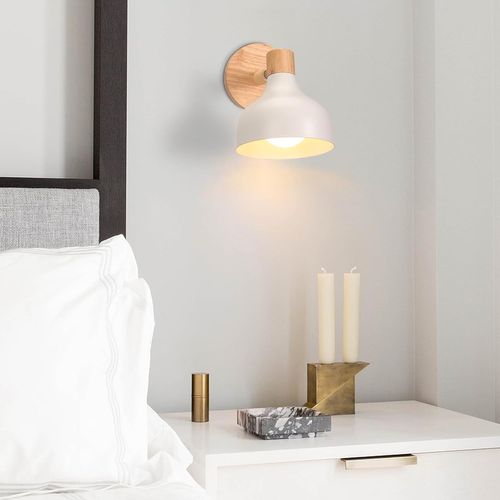 Applique Murale Moderne E27 Lampe De Murale Réglable Sans Ampoules Pour Chambre Couloir Salon Blanc