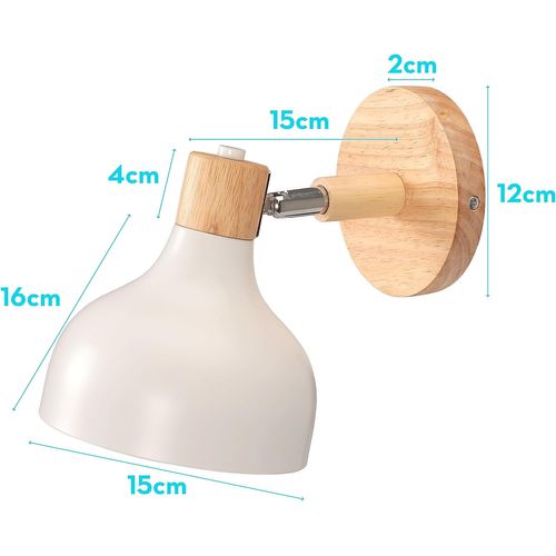 Applique Murale Moderne E27 Lampe De Murale Réglable Sans Ampoules Pour Chambre Couloir Salon Blanc