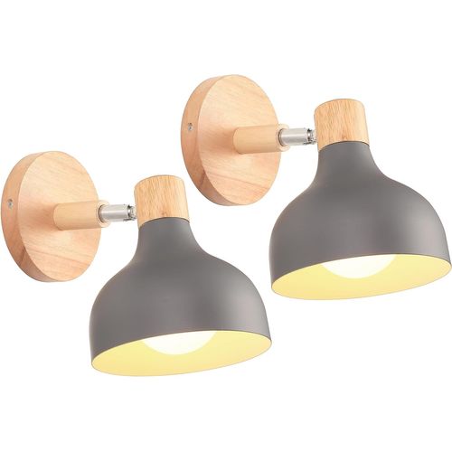 2 Pièces Applique Murale Moderne E27 Lampe De Murale Réglable Pour Chambre Couloir Salon Gris