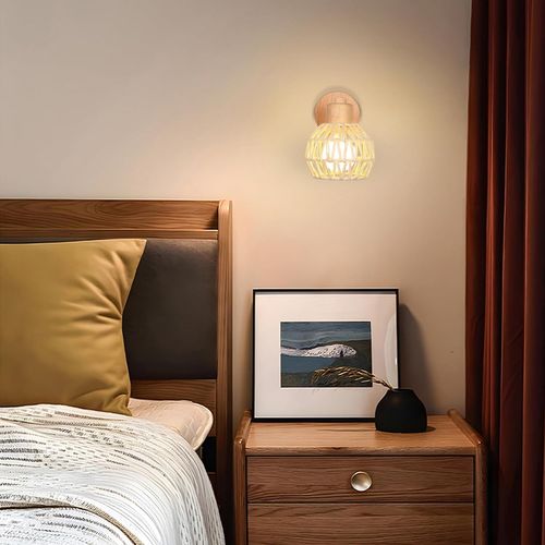 Applique Murale Rétro E27 Lampe Murale Interieur Abat-jour Réglable Plafonnier Éclairage Blanc