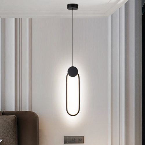 Lampe à Suspension Créative Suspension Luminaire Moderne LED Noire Luminaire D'intérieur Blanc Froid