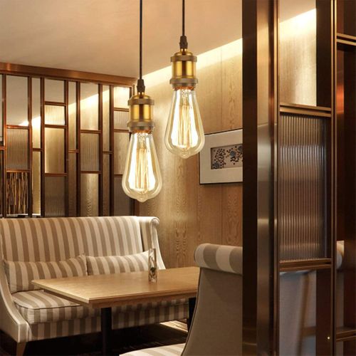 3pcs E27 Pied De Lampe Simple Retroe Plafonnier Vintage Lampe Suspendue D'intérieur Bronze