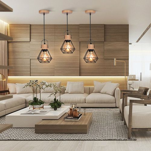 Suspension Luminaire Rétro Lampe à Suspension Vintage Plafonnier Moderne Noir