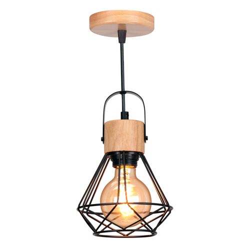 Suspension Luminaire Rétro Lampe à Suspension Vintage Plafonnier Moderne Noir