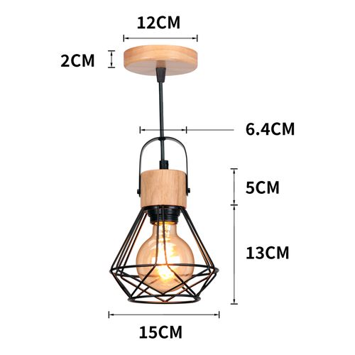 Suspension Luminaire Rétro Lampe à Suspension Vintage Plafonnier Moderne Noir