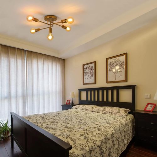 Plafonnier Industriel Vintage Lustre Suspension Moderne 5 Lumières E27 Éclairage De Plafond Or