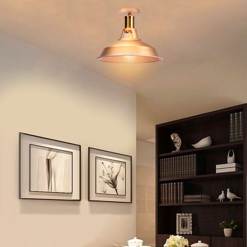 Plafonnier Industriel Vintage Lampe De Plafond Intérieur Pour Salon Cuisine Chambre Doré