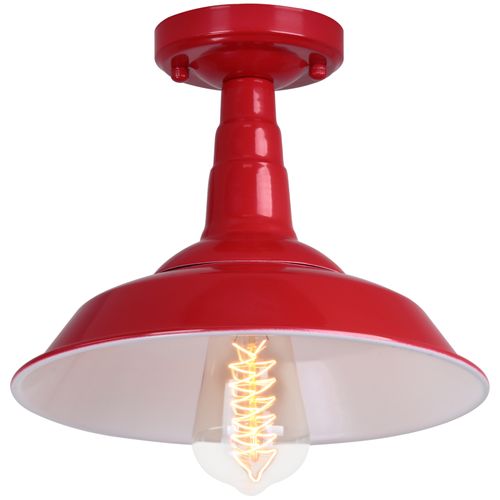 Plafonnier Industriel Vintage E27 Éclairage Intérieur Lampe De Plafond Sans Ampoule Rouge