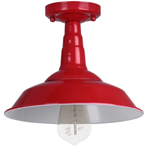 Plafonnier Industriel Vintage E27 Éclairage Intérieur Lampe De Plafond Sans Ampoule Rouge