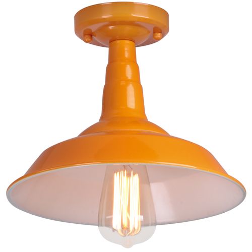 Plafonnier Industriel Vintage E27 Éclairage Intérieur Lampe De Plafond Sans Ampoule Orange