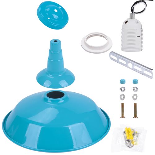 Plafonnier Industriel Vintage E27 Éclairage Intérieur Lampe De Plafond Sans Ampoule Bleu