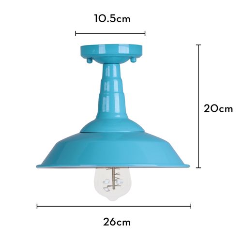 Lot De 2 Plafonnier Industriel E27 Lampe De Plafond Intérieur Pour Chambre Chambre Couloir Bleu