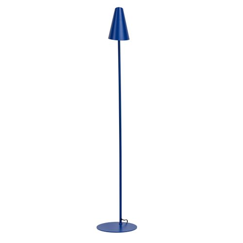 Lampadaire En Métal Bleu Mat, H 135 Cm D 15,5 Cm - Cale