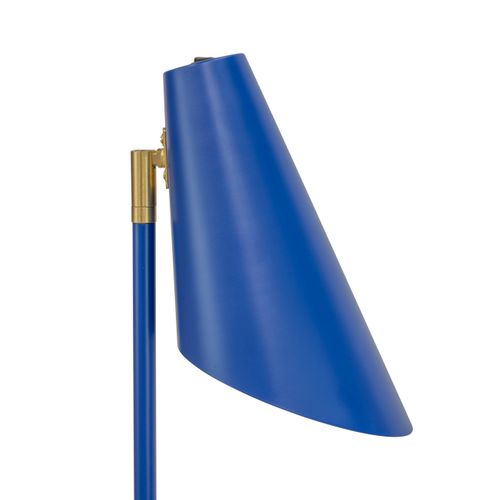 Lampadaire En Métal Bleu Mat, H 135 Cm D 15,5 Cm - Cale