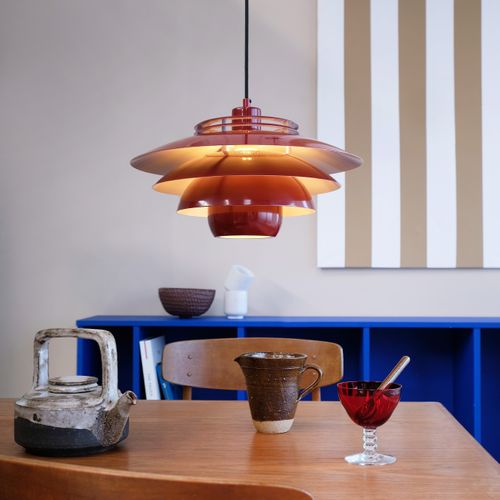 Suspension En Métal Rouge Foncé, H 20 Cm D 38 Cm - Ejka