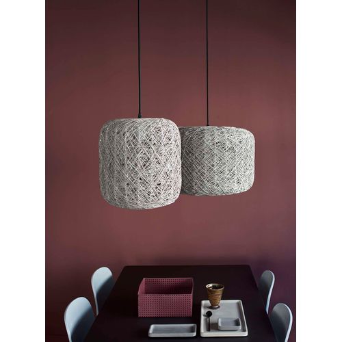 Suspension En Papier Filé Et Fil Métallique Gris, H 30 Cm D 45 Cm - Spin