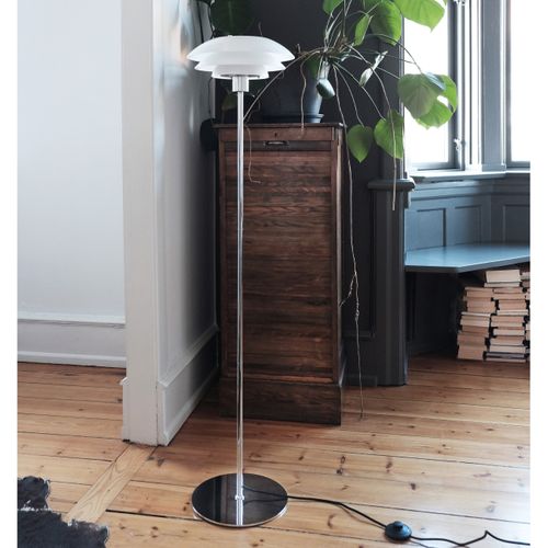 Lampadaire En Verre Et Chrome, H 133 Cm D 31 Cm - Dl31